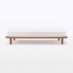 Lits^Muji Lit plateforme simple en noyer