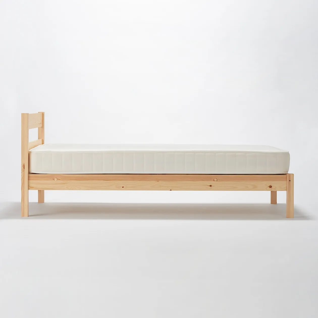 Lits^Muji Lit simple en pin Tête de lit plateforme simple en chêne