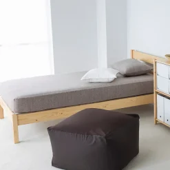 Lits^Muji Lit simple en pin Tête de lit plateforme simple en chêne