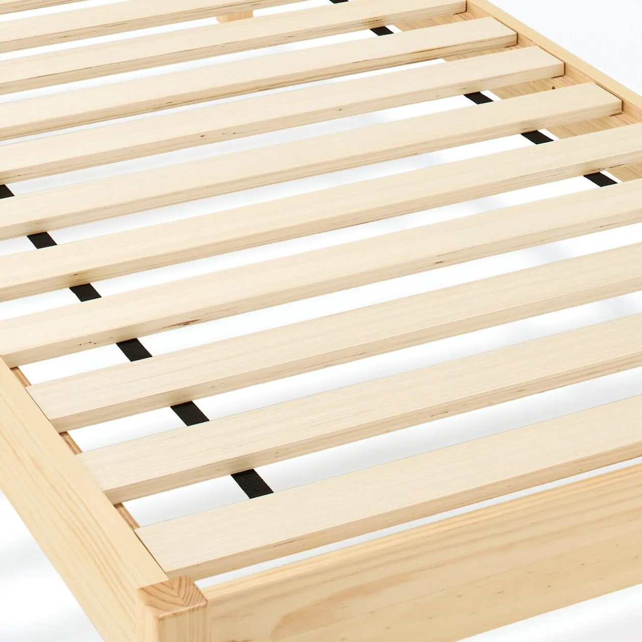 Lits^Muji Lit simple en pin Tête de lit plateforme simple en chêne