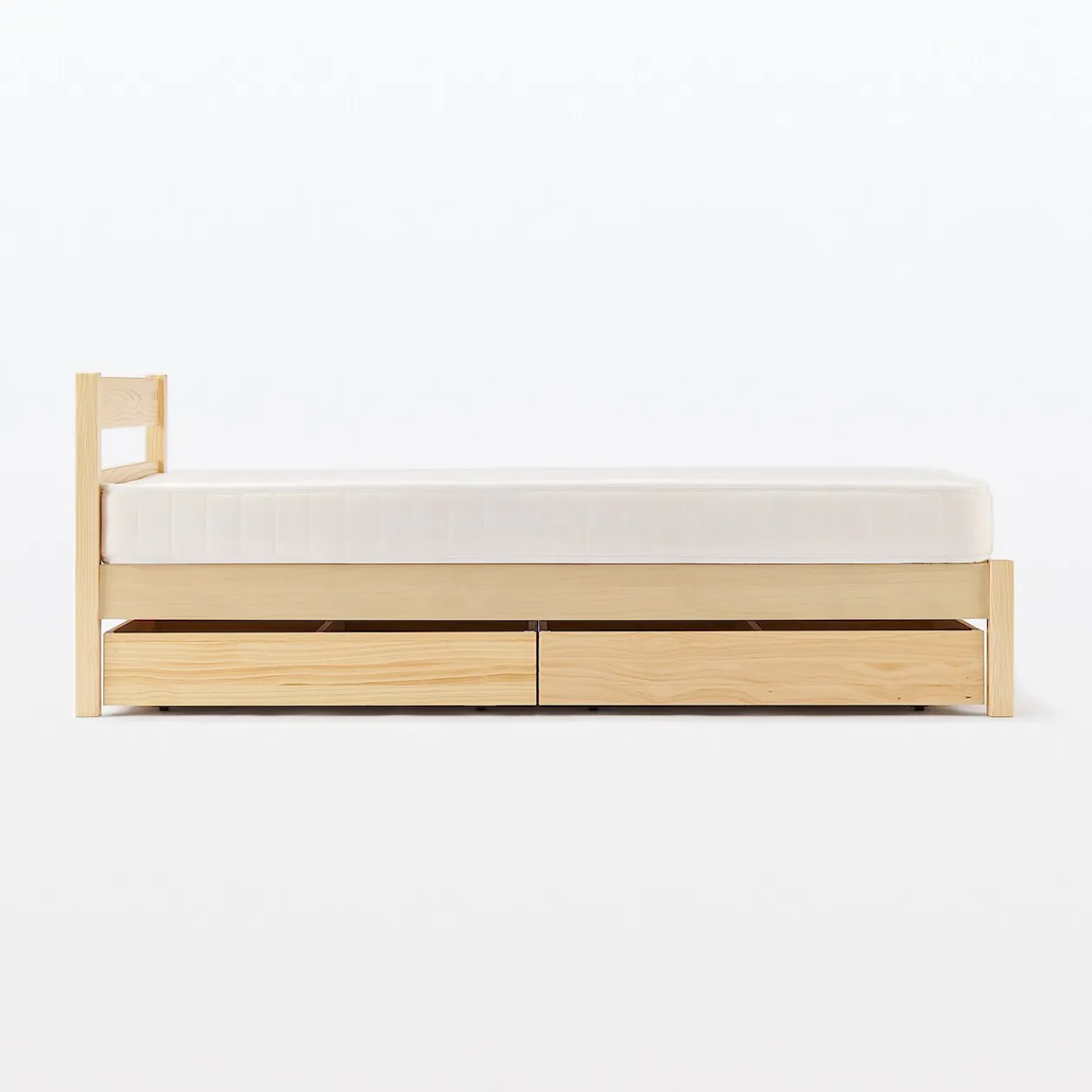 Lits^Muji Lit simple en pin Tête de lit plateforme simple en chêne