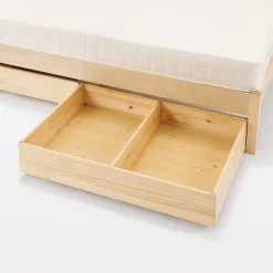 Lits^Muji Lit simple en pin Tête de lit plateforme simple en chêne