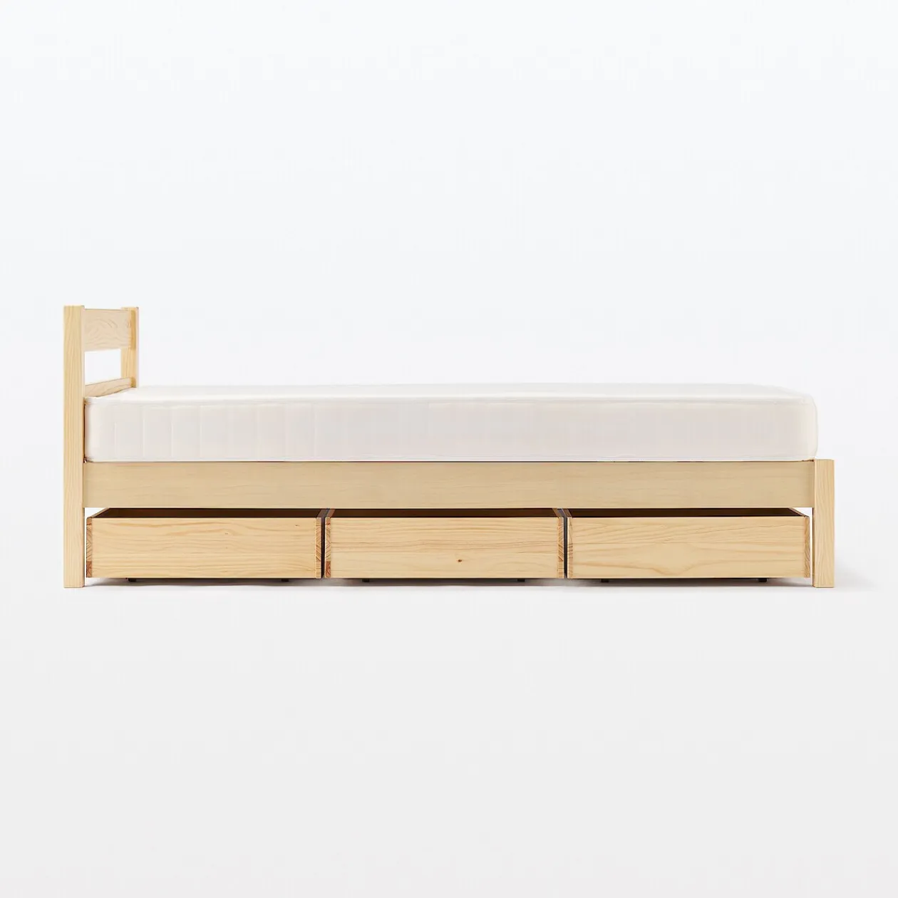 Lits^Muji Lit simple en pin Tête de lit plateforme simple en chêne