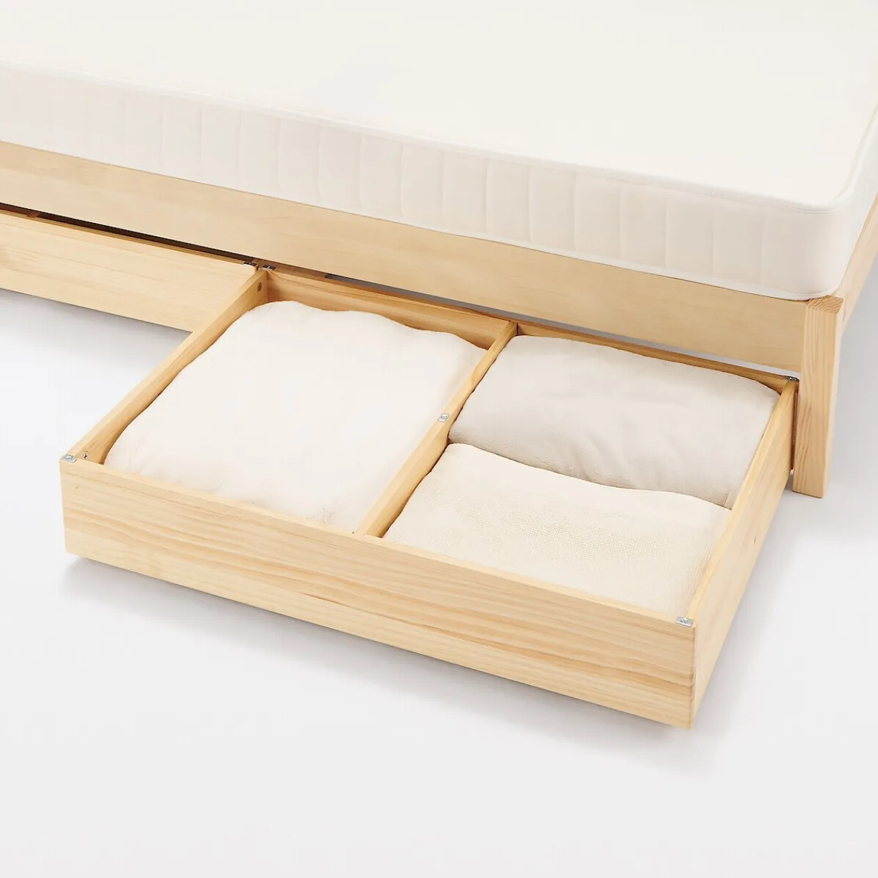 Lits^Muji Lit simple en pin Tête de lit plateforme simple en chêne