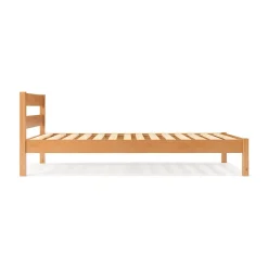 Lits^Muji Lit simple plaqué en bois d'hévéa