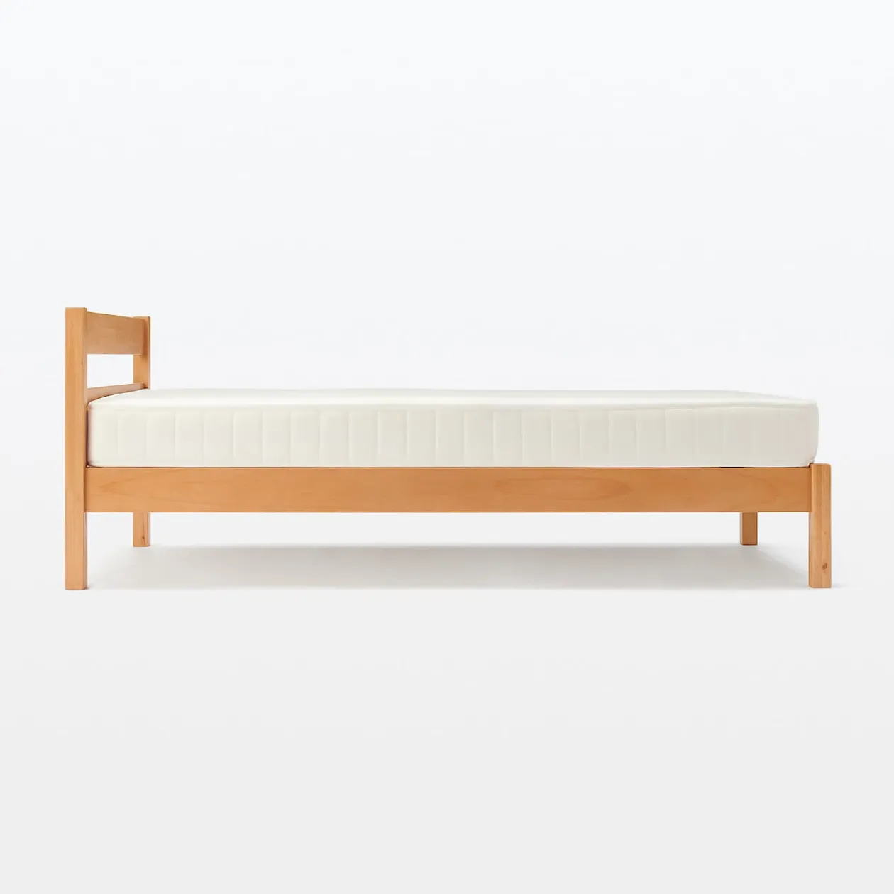 Lits^Muji Lit super king plaqué en bois d'hévéa