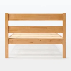 Lits^Muji Lit super king plaqué en bois d'hévéa