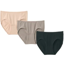 Sous‐Vêtements^Muji Lot de 3 culottes de bain en fil recyclé pour femme Abricot