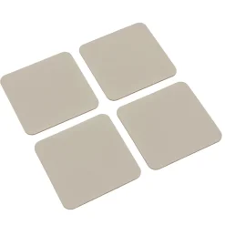 Linge De Table^Muji Lot de 4 dessous de verre rectangulaires en cuir recyclé, Gris Cendré