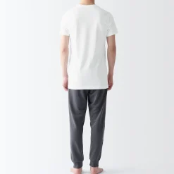 Sous‐Vêtements^Muji Lot de 2 t‐shirts col rond en coton sans couture latérale pour homme