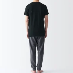 Sous‐Vêtements^Muji Lot de 2 t‐shirts col rond en coton sans couture latérale pour homme