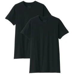Sous‐Vêtements^Muji Lot de 2 t‐shirts col rond en coton sans couture latérale pour homme