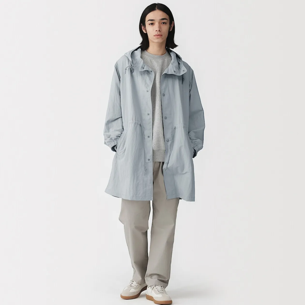 Vestes Et Manteaux^Muji Manteau à capuche en nylon recyclé déperlant pour homme