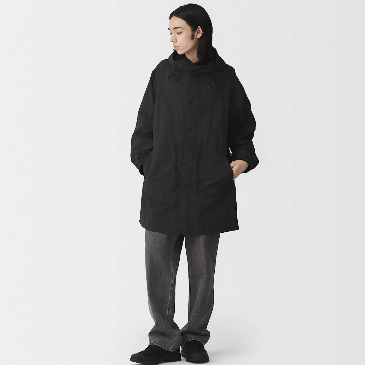Vestes Et Manteaux^Muji Manteau à capuche en nylon recyclé déperlant pour homme