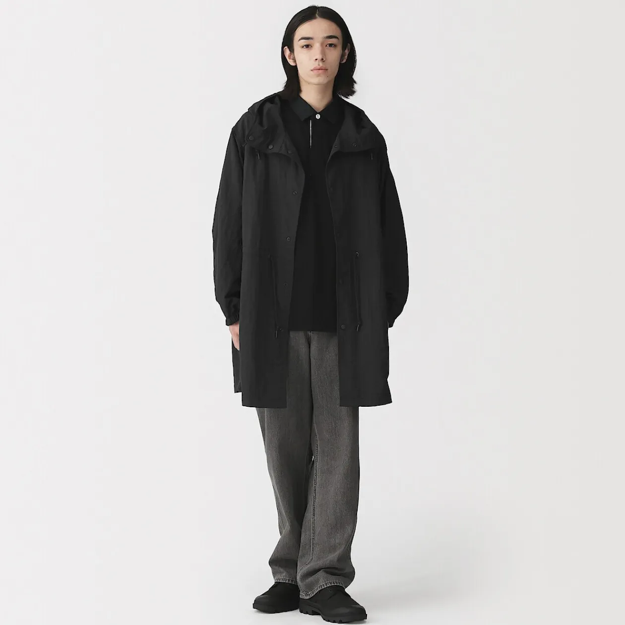Vestes Et Manteaux^Muji Manteau à capuche en nylon recyclé déperlant pour homme