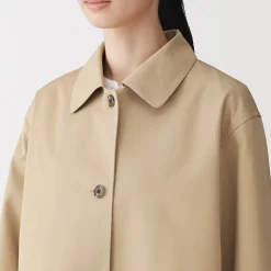 Vestes Et Manteaux^Muji Manteau à col montant déperlant en sergé de coton pour femme