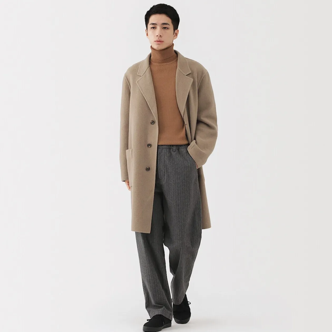 Vestes Et Manteaux^Muji Manteau Chesterfield en mélange de laine mérinos pour homme