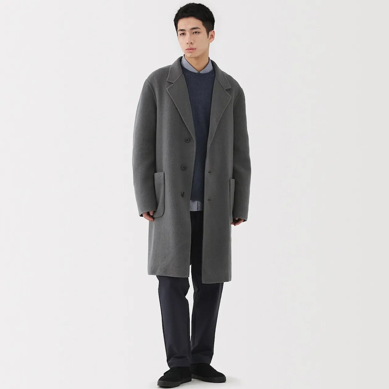 Vestes Et Manteaux^Muji Manteau Chesterfield en mélange de laine mérinos pour homme