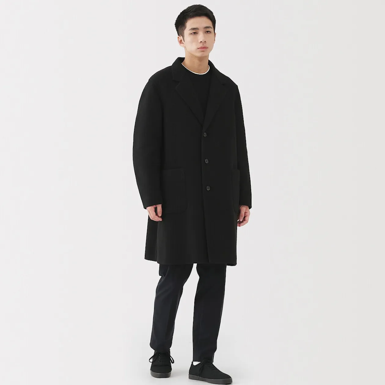 Vestes Et Manteaux^Muji Manteau Chesterfield en mélange de laine mérinos pour homme