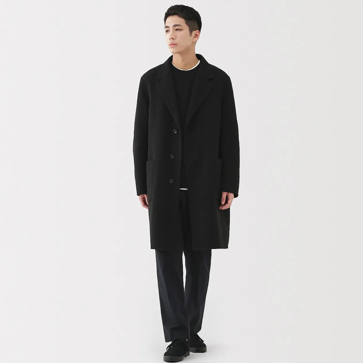 Vestes Et Manteaux^Muji Manteau Chesterfield en mélange de laine mérinos pour homme