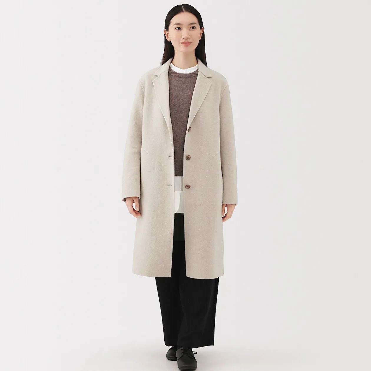 Vestes Et Manteaux^Muji Manteau Chesterfield en mélange de laine mérinos pour femme