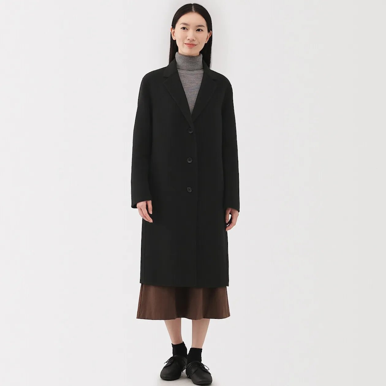 Vestes Et Manteaux^Muji Manteau Chesterfield en mélange de laine mérinos pour femme