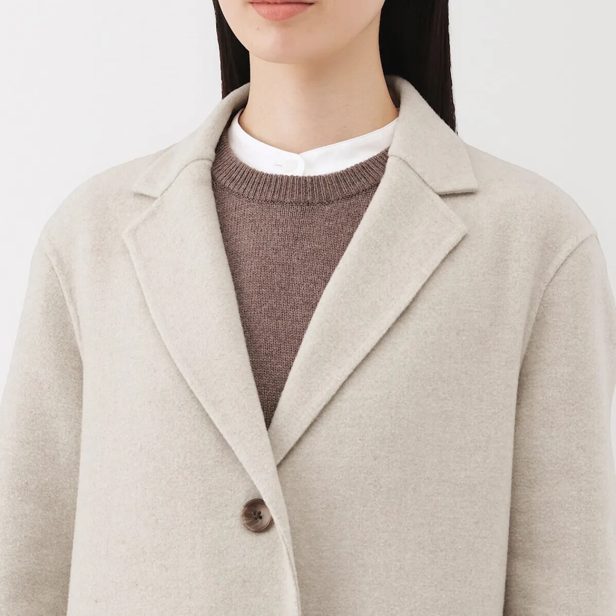 Vestes Et Manteaux^Muji Manteau Chesterfield en mélange de laine mérinos pour femme