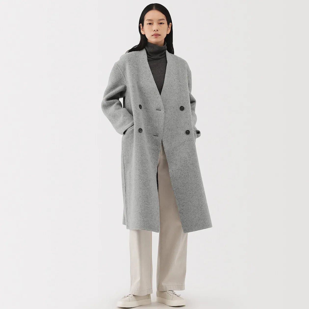 Vestes Et Manteaux^Muji Manteau croisé en cachemire recyclé pour femme