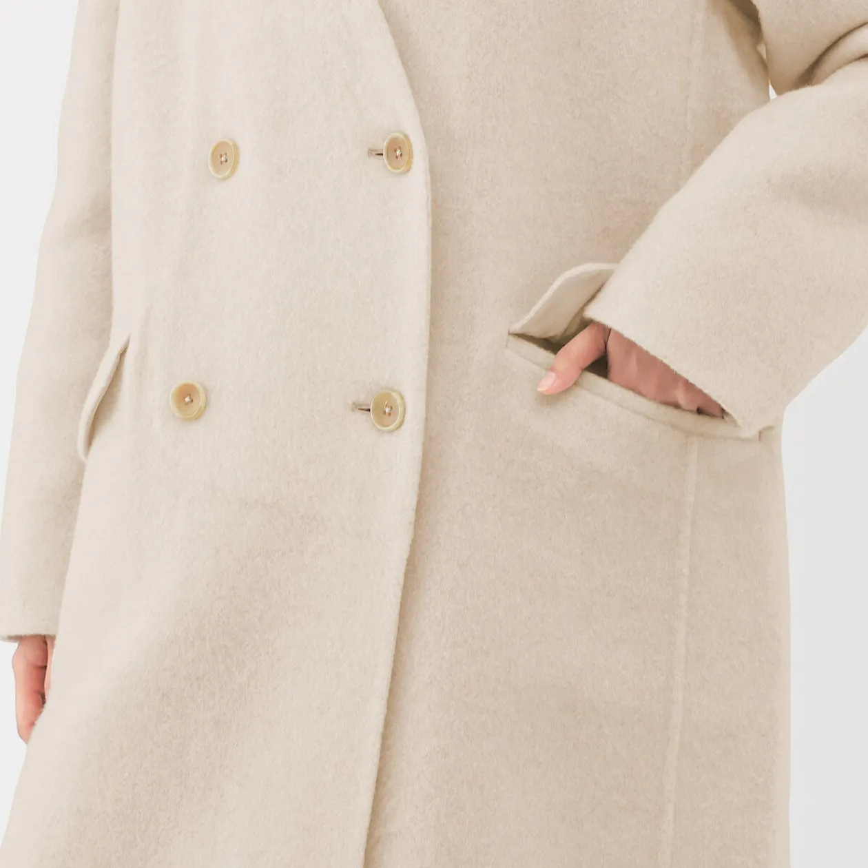 Vestes Et Manteaux^Muji Manteau croisé en cachemire recyclé pour femme