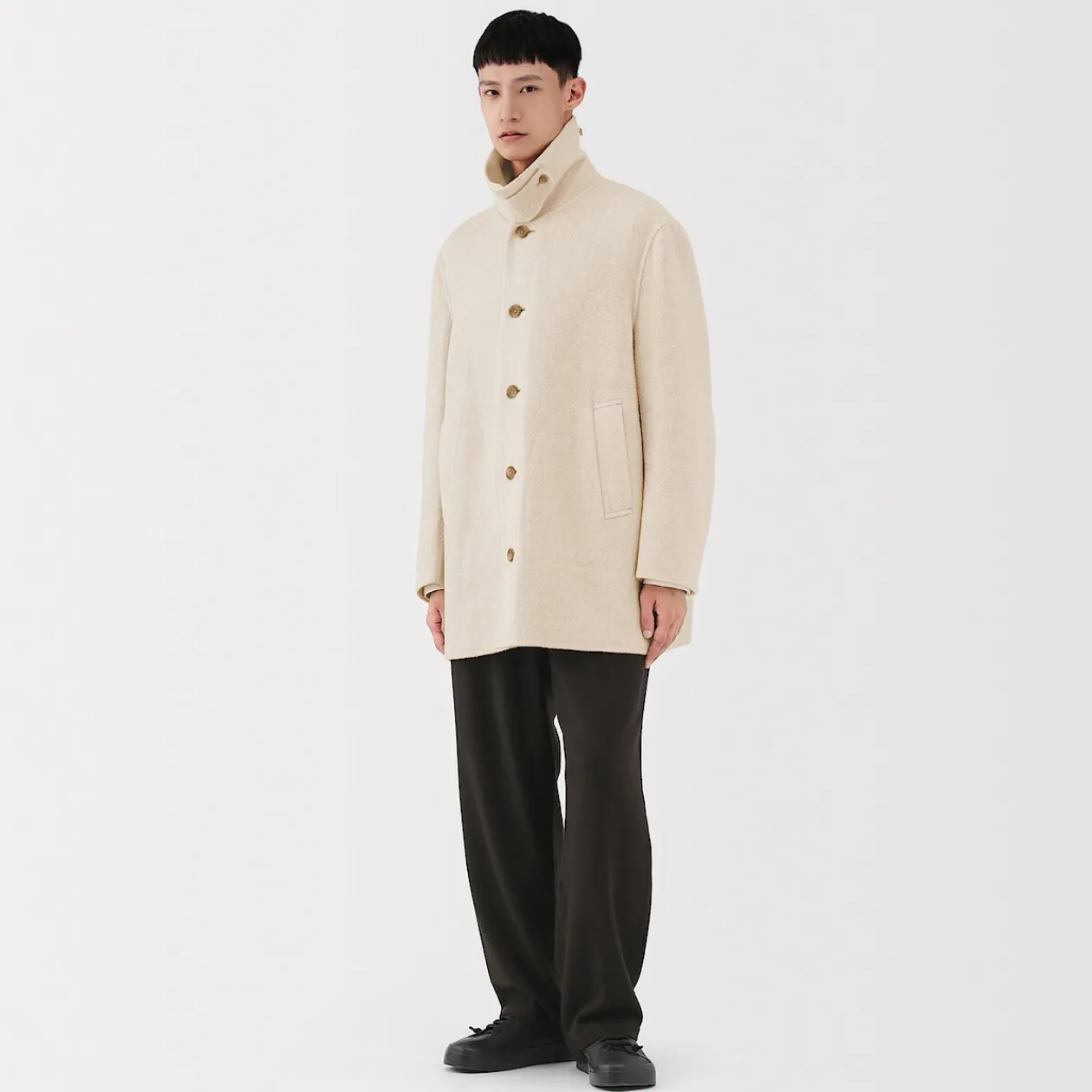 Vestes Et Manteaux^Muji Manteau droit en cachemire recyclé pour homme
