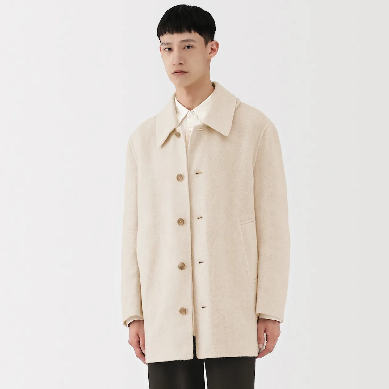 Vestes Et Manteaux^Muji Manteau droit en cachemire recyclé pour homme