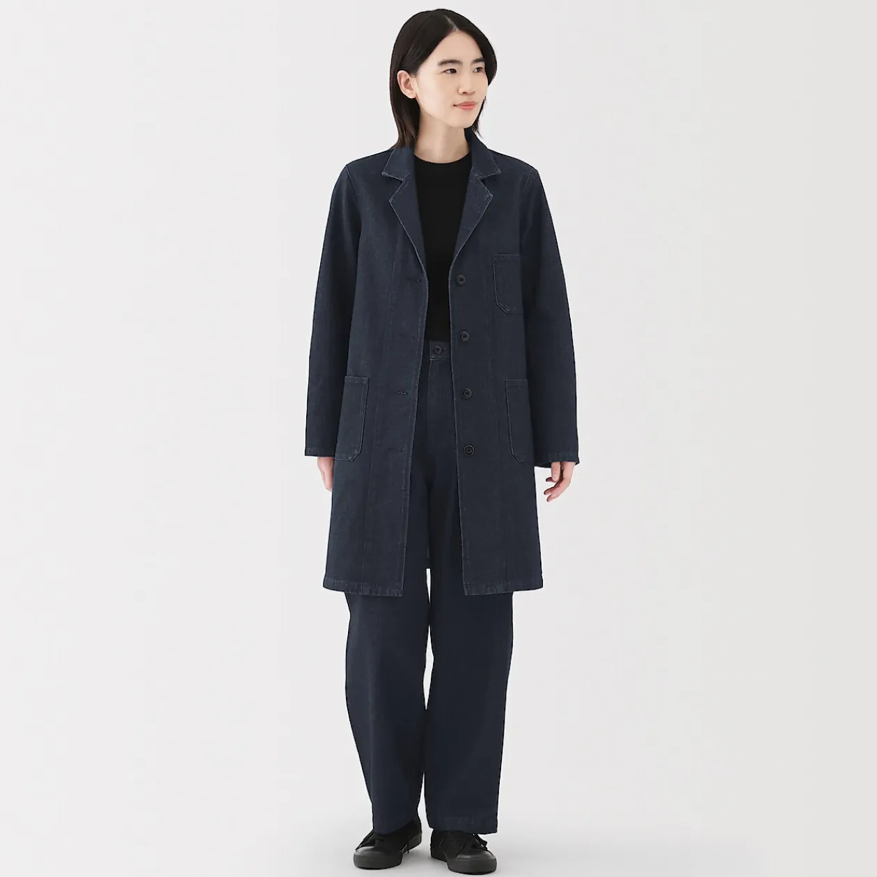 Vestes Et Manteaux^Muji Manteau en denim mélangé kapok pour femme