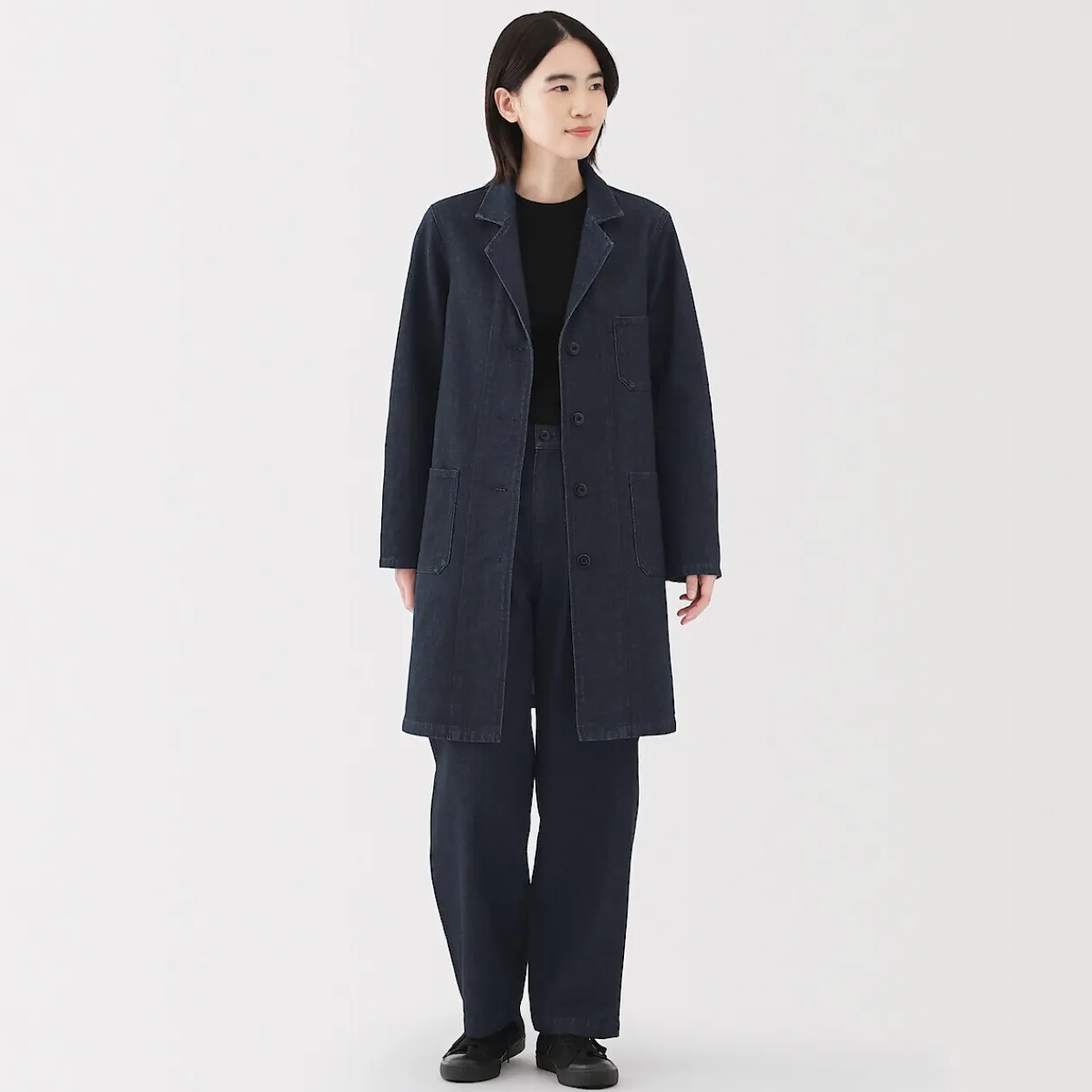 Vestes Et Manteaux^Muji Manteau en denim mélangé kapok pour femme