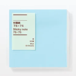Fournitures De Bureau^Muji Notes adhésives unies carrées Bleu