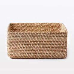 Rangements En Rotin^Muji Panier carré en rotin L35xP36xH16cm