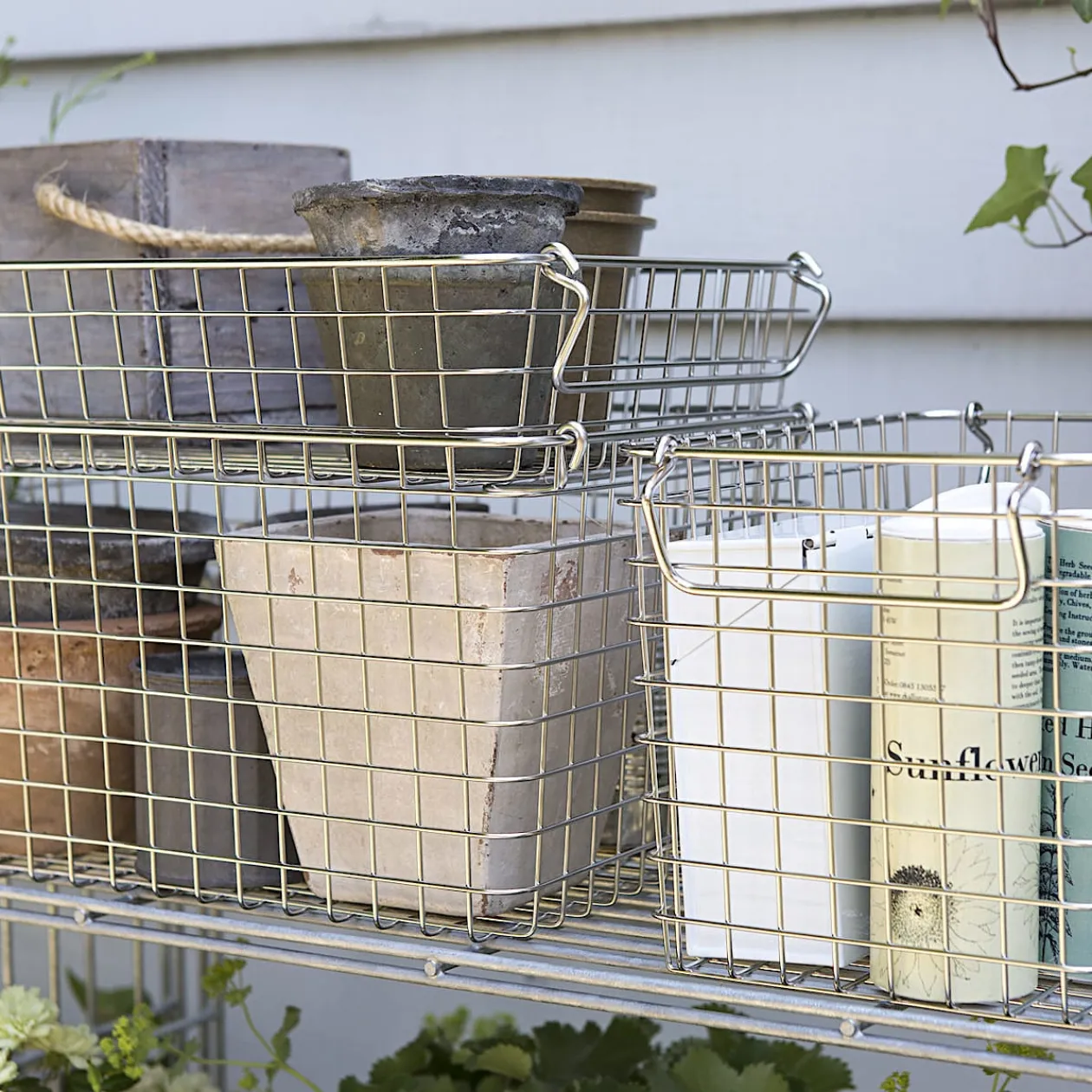 Rangements En Métal^Muji Panier en fil d'acier inoxydable L37X P26 XH8 cm