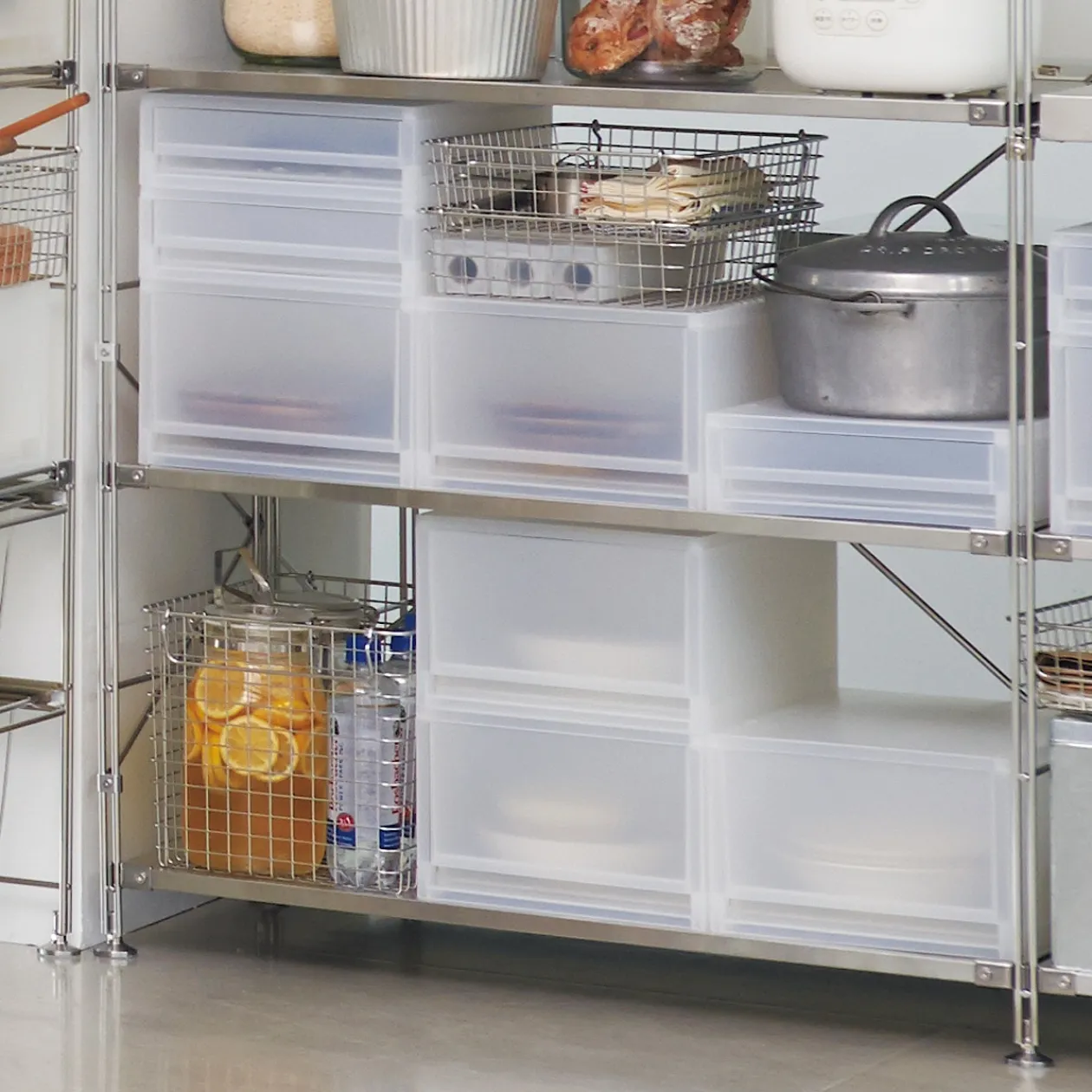 Rangements En Métal^Muji Panier en fil d'acier inoxydable L37X P26 XH8 cm