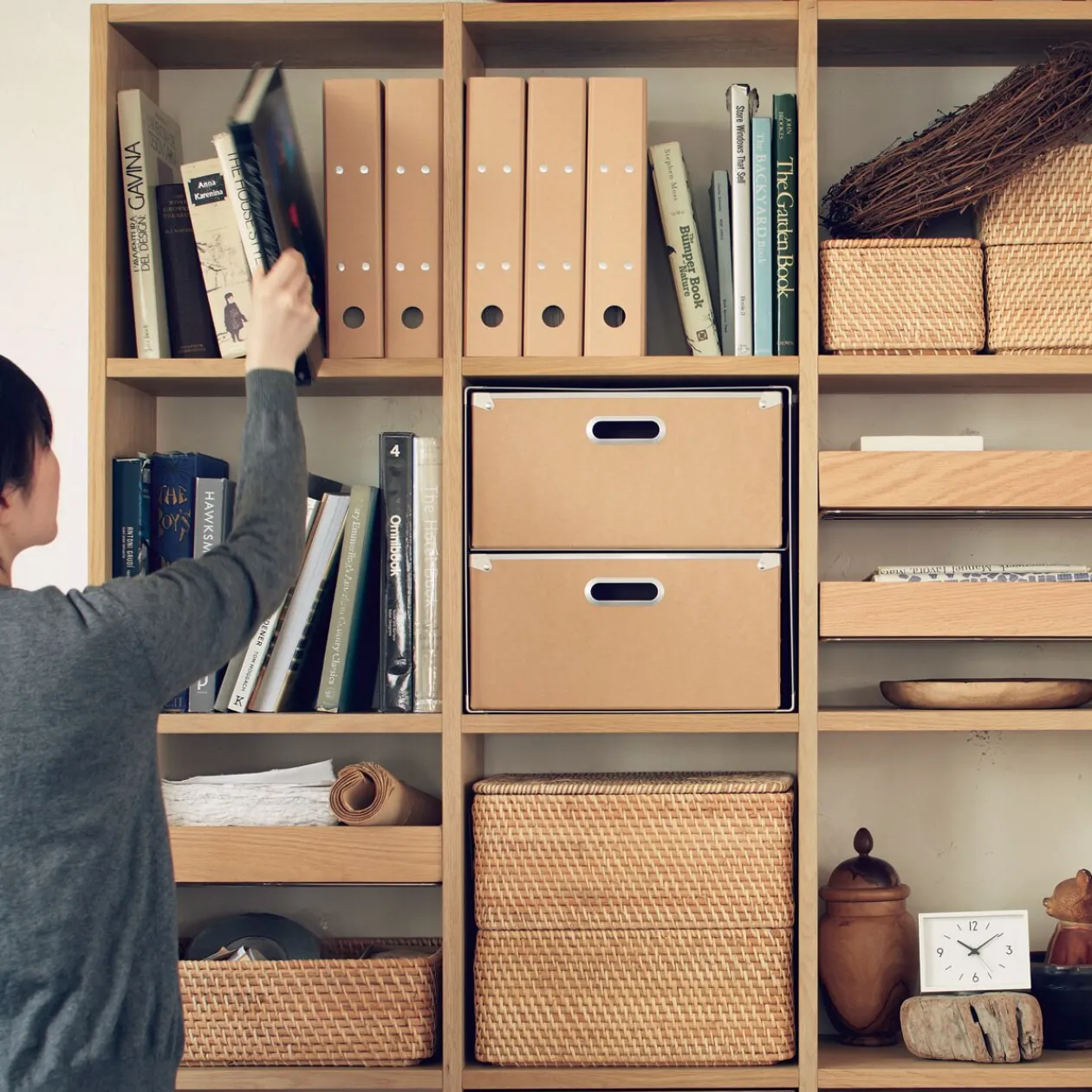 Rangements En Rotin^Muji Panier en rotin M 26x36x16cm