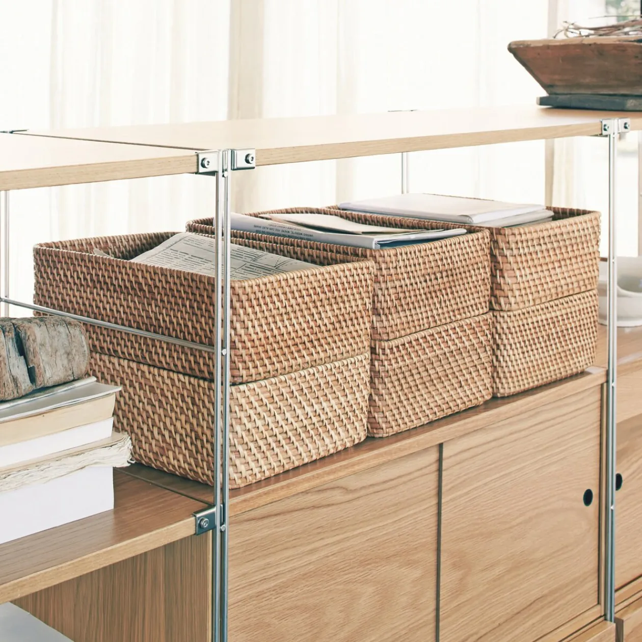 Rangements En Rotin^Muji Panier en rotin S L26xP36xH12cm