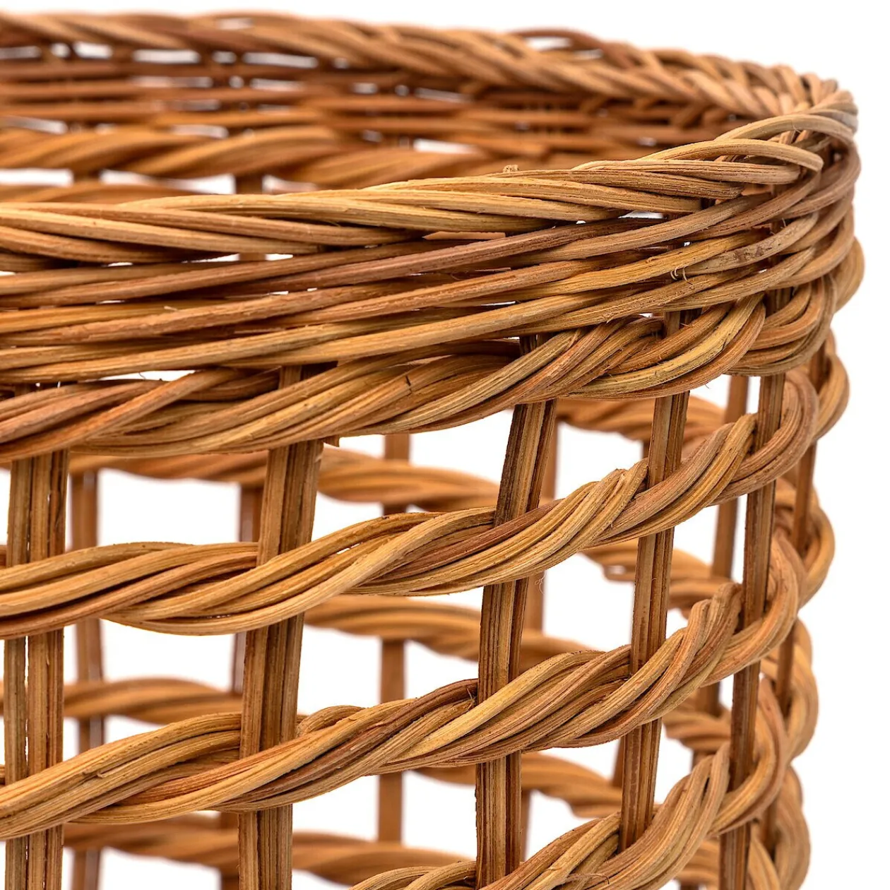 Rangements En Rotin^Muji Panier rond en rotin à tissage ouvert M