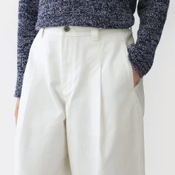 Pantalons, Jupes Et Shorts^Muji Pantalon à coupe cocon et à plis en toile de coton pour femme