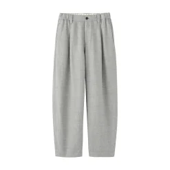 Pantalons, Jupes Et Shorts^Muji Pantalon à plis à chevrons en mélange de lin pour femme Gris