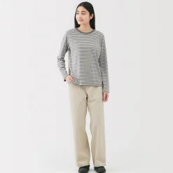 Pantalons, Jupes Et Shorts^Muji Pantalon avec motif de chevrons en coton pour femme