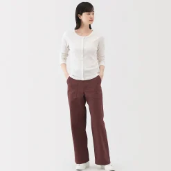 Pantalons, Jupes Et Shorts^Muji Pantalon avec motif de chevrons en coton pour femme