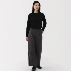 Pantalons, Jupes Et Shorts^Muji Pantalon chino long à pinces en coton coupe large pour femme