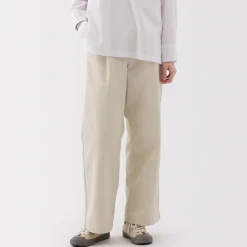 Pantalons, Jupes Et Shorts^Muji Pantalon chino long à pinces en coton coupe large pour femme