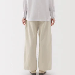Pantalons, Jupes Et Shorts^Muji Pantalon chino long à pinces en coton coupe large pour femme