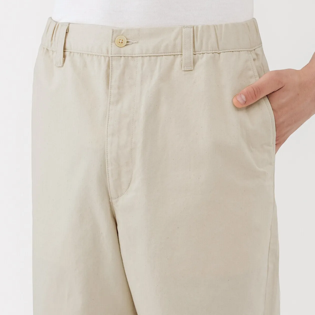 Pantalons Et Shorts^Muji Pantalon coupe confortable en denim lavé pour homme ‐ Naturel Blanc Brut