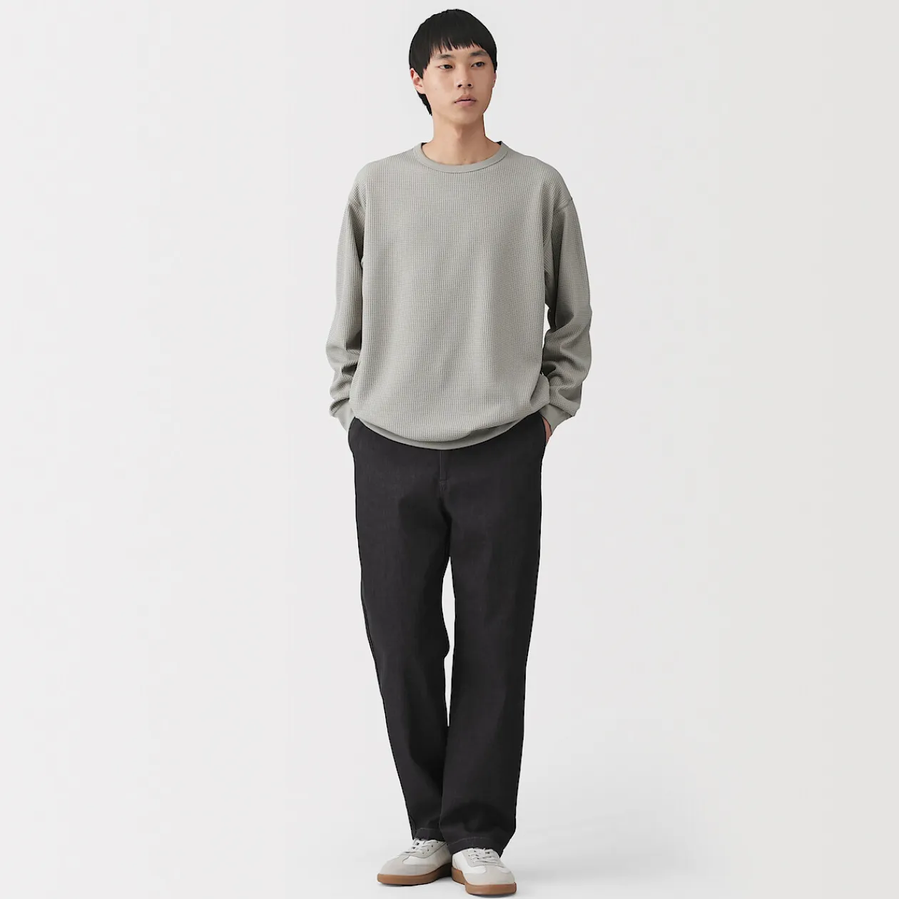 Pantalons Et Shorts^Muji Pantalon coupe confortable en denim lavé pour homme ‐ Noir