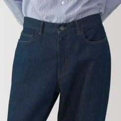 Pantalons Et Shorts^Muji Pantalon en denim en mélange de fibres Washi pour homme Bleu Marine Foncé